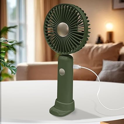 Handheld Fan, 6 Speed, Lightweight USB Rechargeable for Travel Indoor Outdoor (Green)