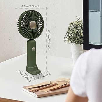 Handheld Fan, 6 Speed, Lightweight USB Rechargeable for Travel Indoor Outdoor (Green)
