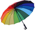 Super Strong 16 Ribs Rainbow Umbrella Rain Colorful Long Umbrella Men Women – Multi color
